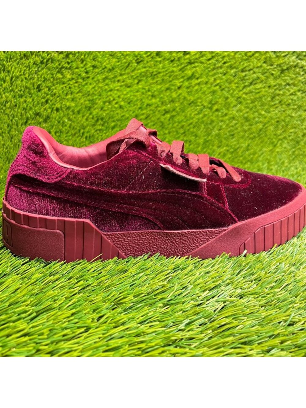 Puma Cali Velvet Red Womens Size 10 Athletic Running Walking Shoes Sneakers